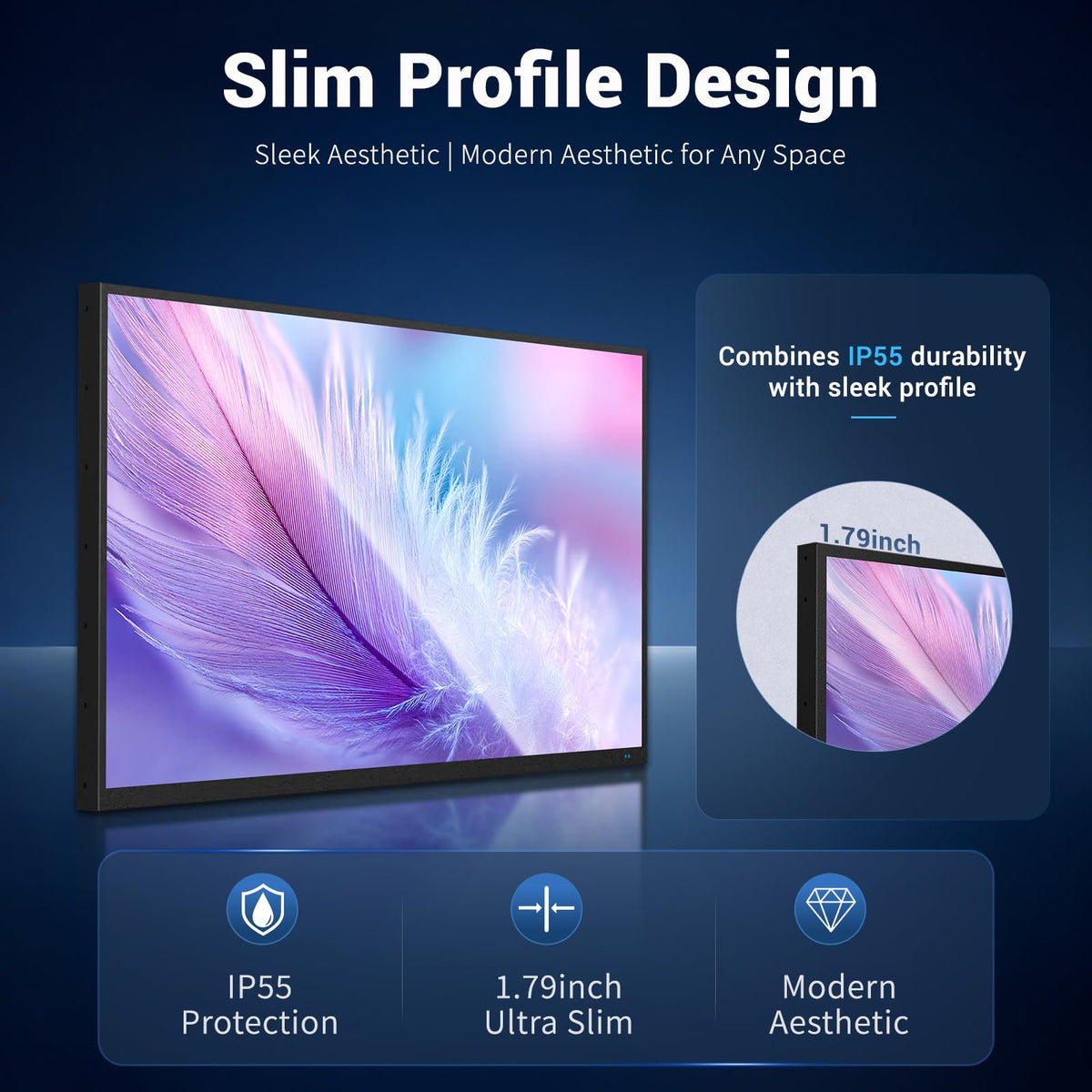 55 Inch Outdoor TV, 2000 Nits Ultra Bright 4K UHD Weatherproof Television, IP55 Waterproof Smart Outside TV with WebOS for Sunlight, Backyard, Poolside, Deck & Patio
