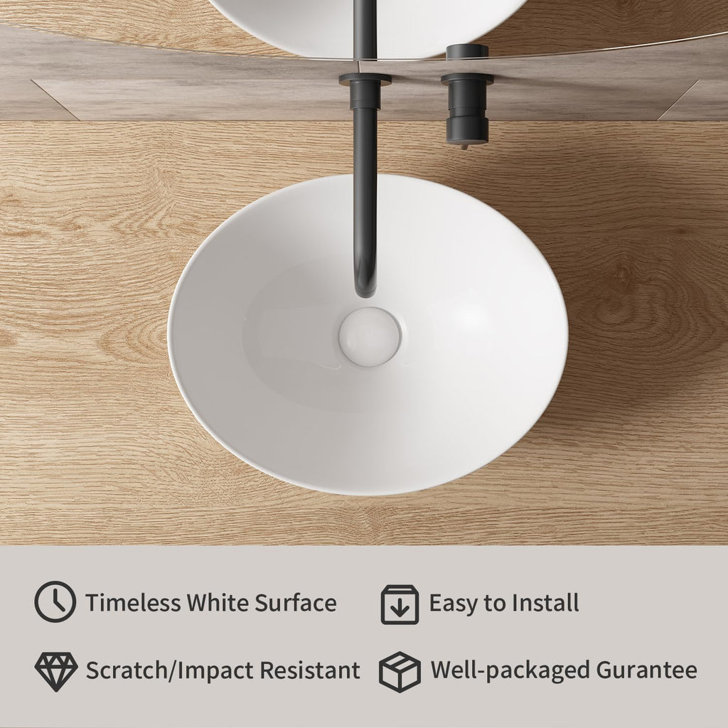 Large Bathroom Vessel Sinks: 24â³x14â³ Oval Bathroom Sink Bowl, Countertop Bathroom Sinks Ceramic Bathroom Vanity Sink Modern Vessel Sinks for Bathrooms