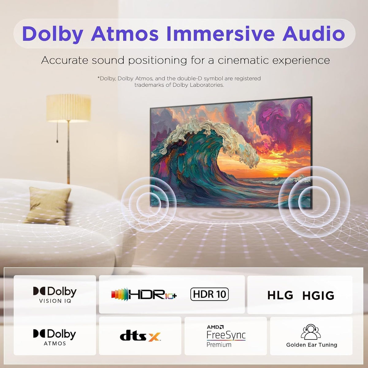 iFFALCON 65-Inch Class QLED 4K F75 Smart TV, Ultra-Slim 1.1'' Floating Picture Frame TV, Seamless Wall-Mount Installation | Dolby Vision IQ, 144Hz, Google TV, Alexa | Works w/Legacy Devices