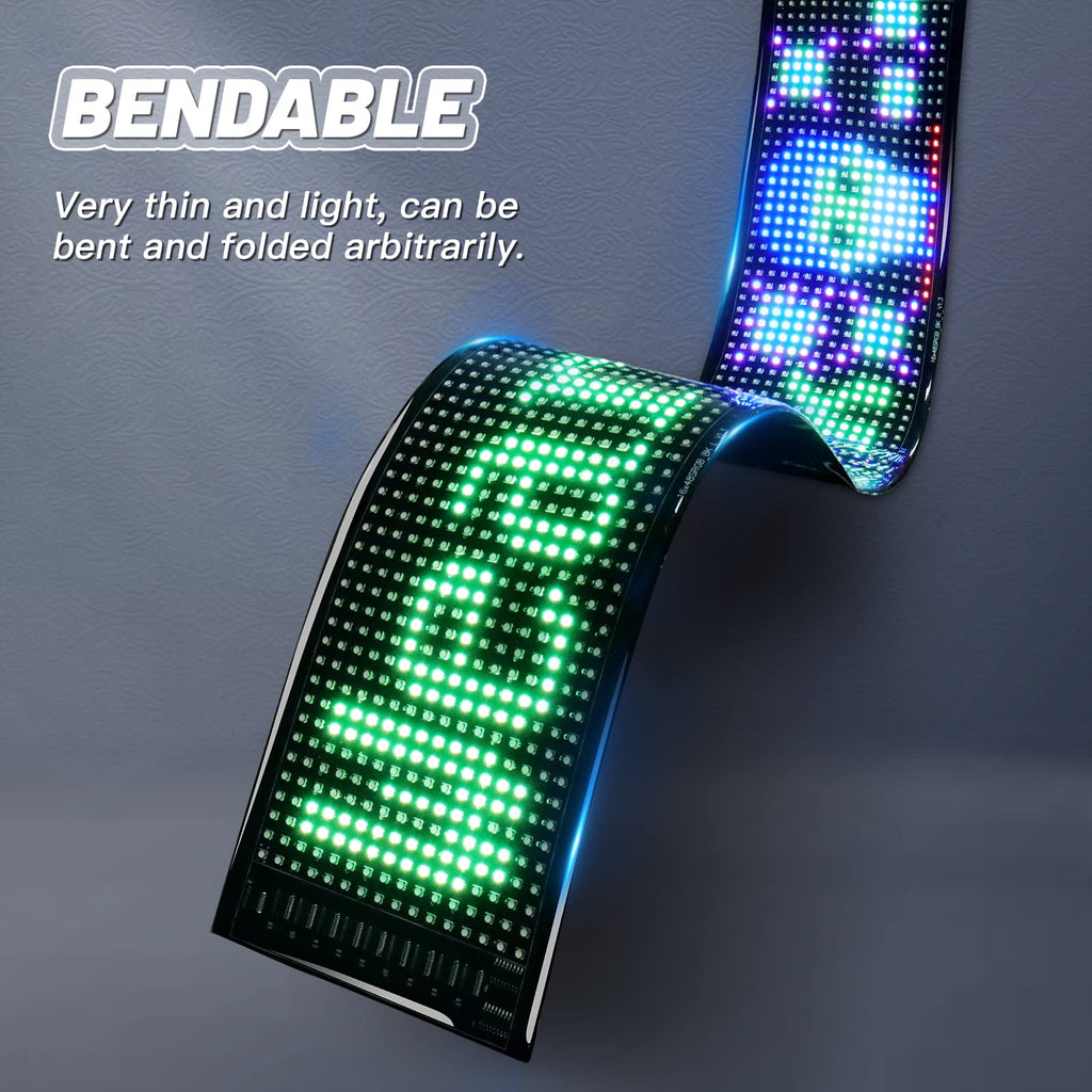 KJOY Bright Large Programmable LED Sign, 77''x8'' Flexible Scrolling LED Sign, Bluetooth App Control Custom Text Digital LED Display for Store, Schools, coffee, shop, Hotel