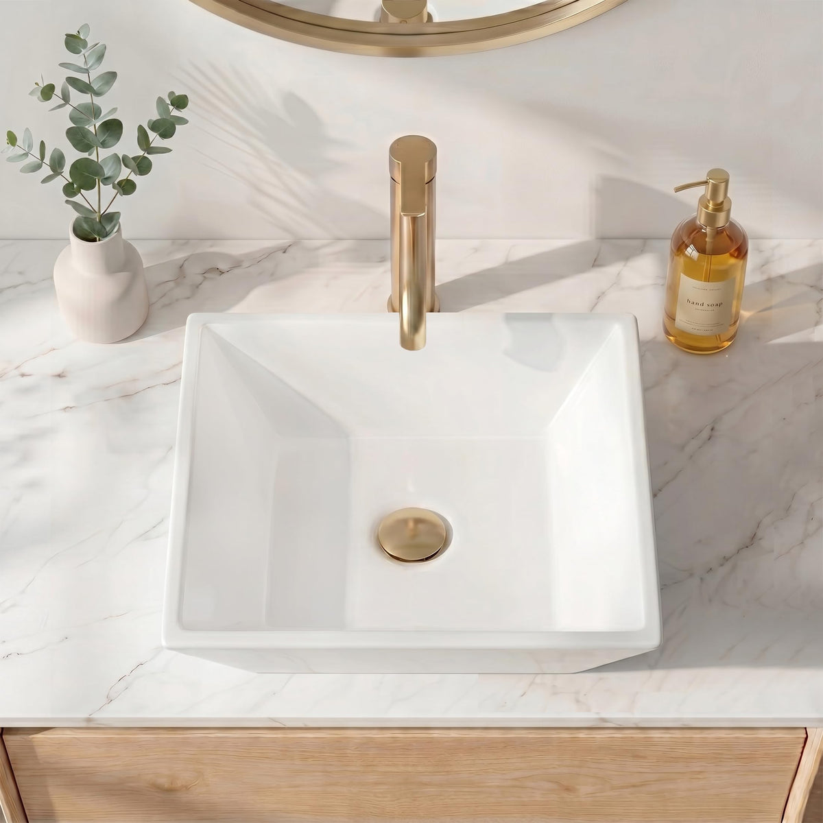 KES Matte Black 20 Inch Bathroom Vessel Sink Above Counter Rectangular Countertop Sink for Cabinet Lavatory Vanity, Ceramic, BVS123S50-BK