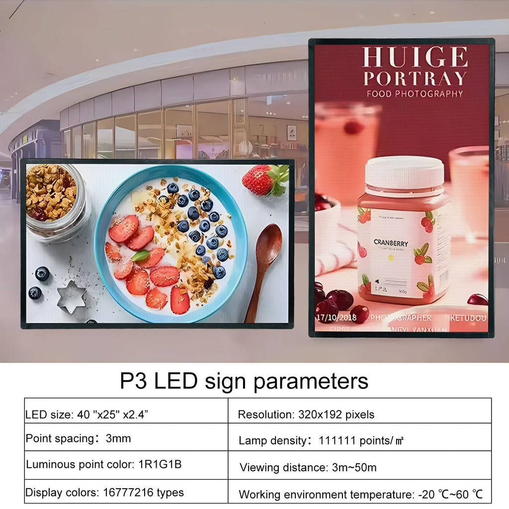 P10 Outdoor Led Sign Programmable Scrolling Digital Display Screen Message Board Bar Custom WiFi Control Store Advertising Open Sign for Businesses Electronic Full Color Word Light (115"x14")