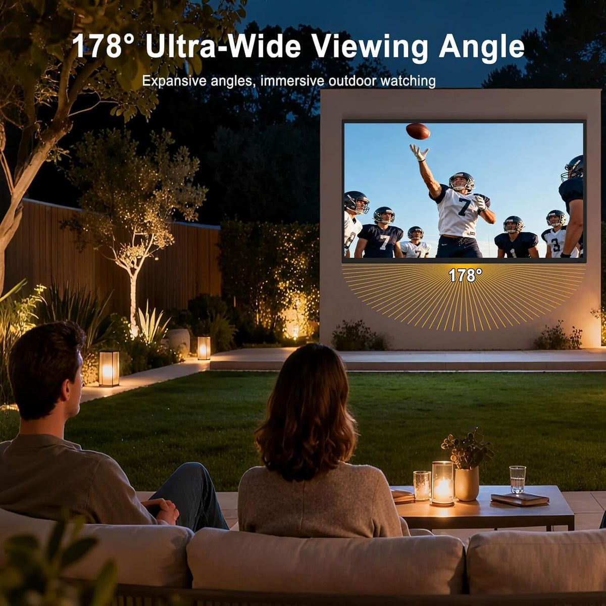 360SPB 55" Outdoor TV, 4K Ultra HD Google TV, 1000nits Sunlight Outdoor TVs, IP65 Weatherproof TV, Voice Control, Screen Mirroring, Compatible with Dolby, Family Patios & Terraces, Local News, Sports