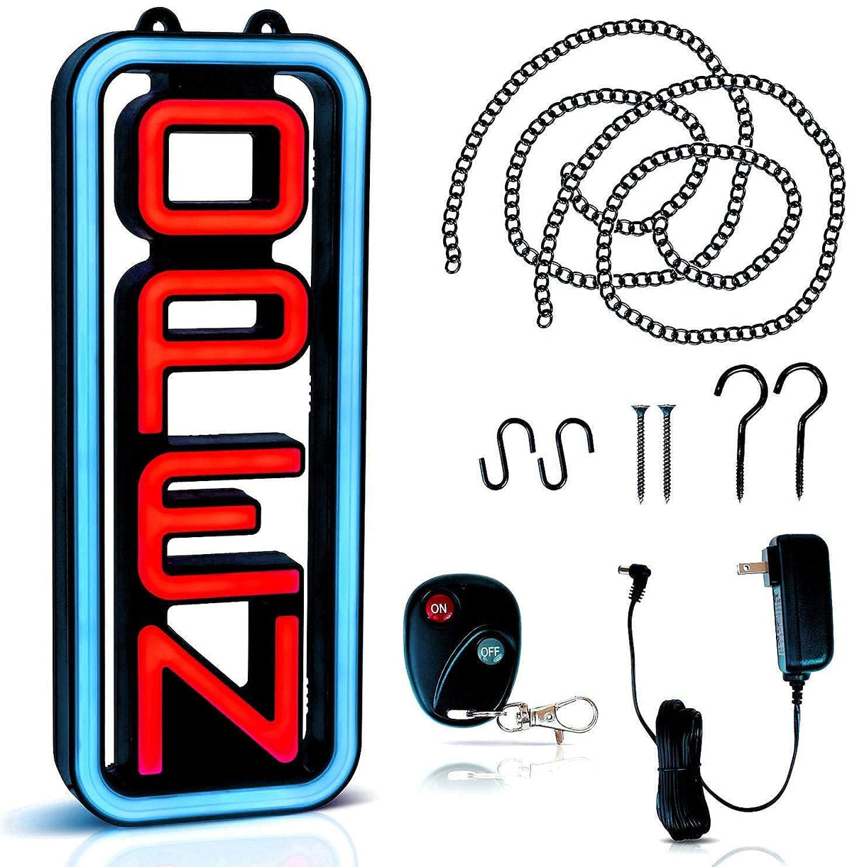 LED Open Sign for Business with Programmable Business Hours â Green Light Innovations Bluetooth App, 4,000+ Color Combos, Flash/Scroll/Neon Modes, 100,000-Hr LEDs, 3-Year Warranty, 15Ã16.5 in