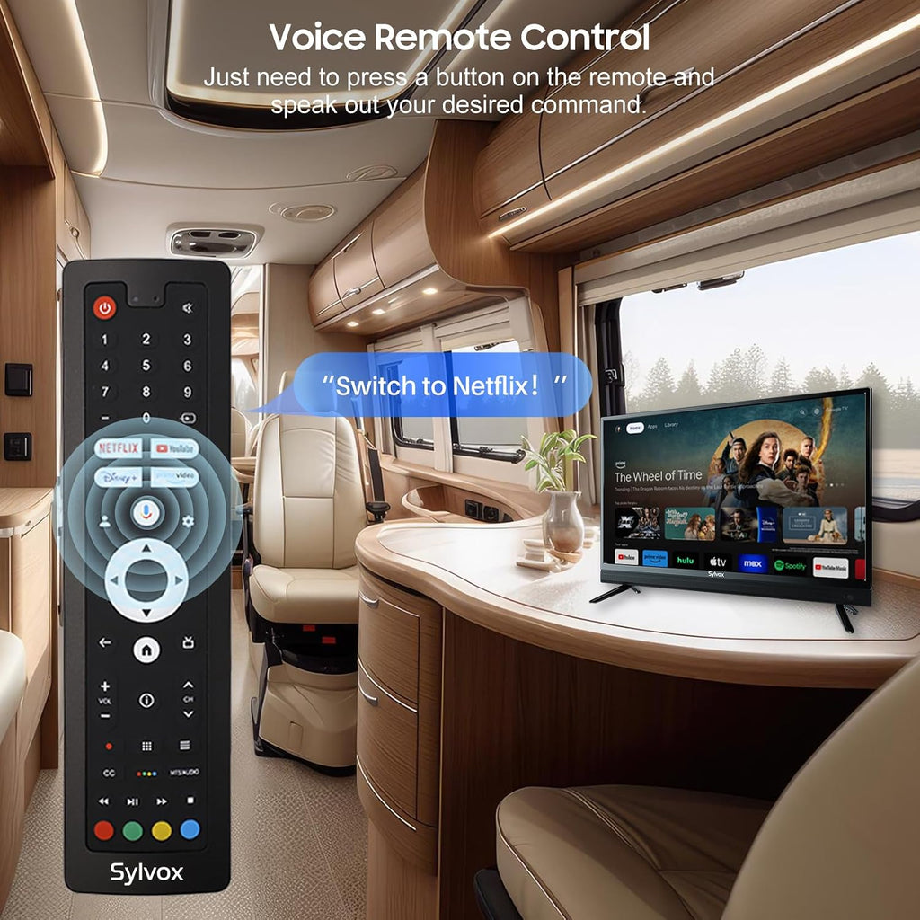 SYLVOX 32 inch RV TV, 12V TV for RV Camper, 1080P Smart TVs Flat Screen