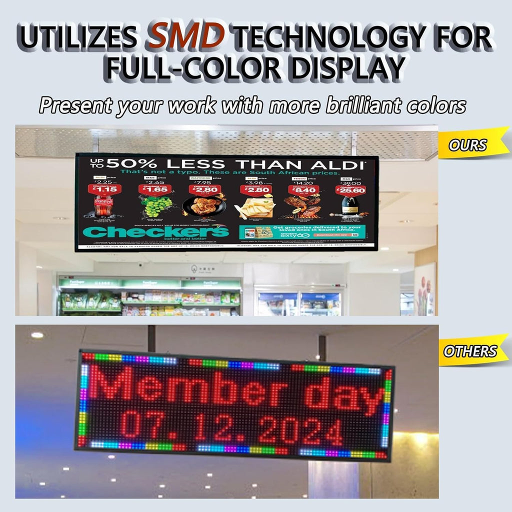 P5 Images Video Led Signs LED Display,IP65 Waterproof Outdoor Programmable Scrolling LED Sign, WIFI & USB Control, Adjustable Brightness & High Resolution, Digital Display Board Electronic Store Signs for Business Adversting
