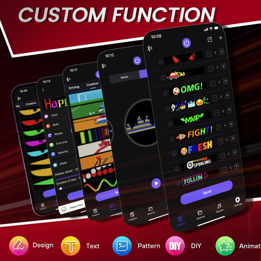 Rayhome 58''x8'' Large Multiple Programmable LED Sign, Full Color Bright Scrolling LED Signs, Bluetooth APP Control Custom Text Pattern Animation digital Display for Store Hotel Bar