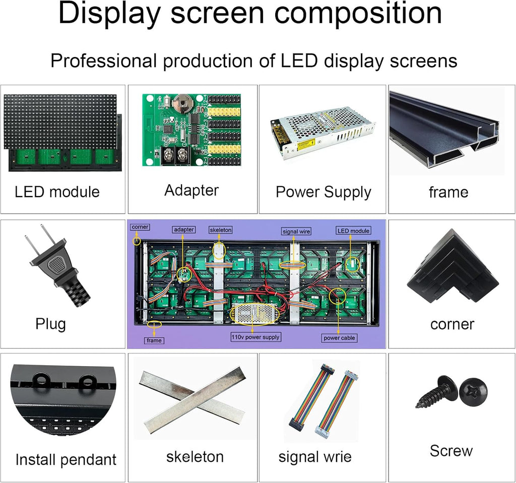 P6 Programmable LED Sign,Full Color Digital Message Board 40"X17"