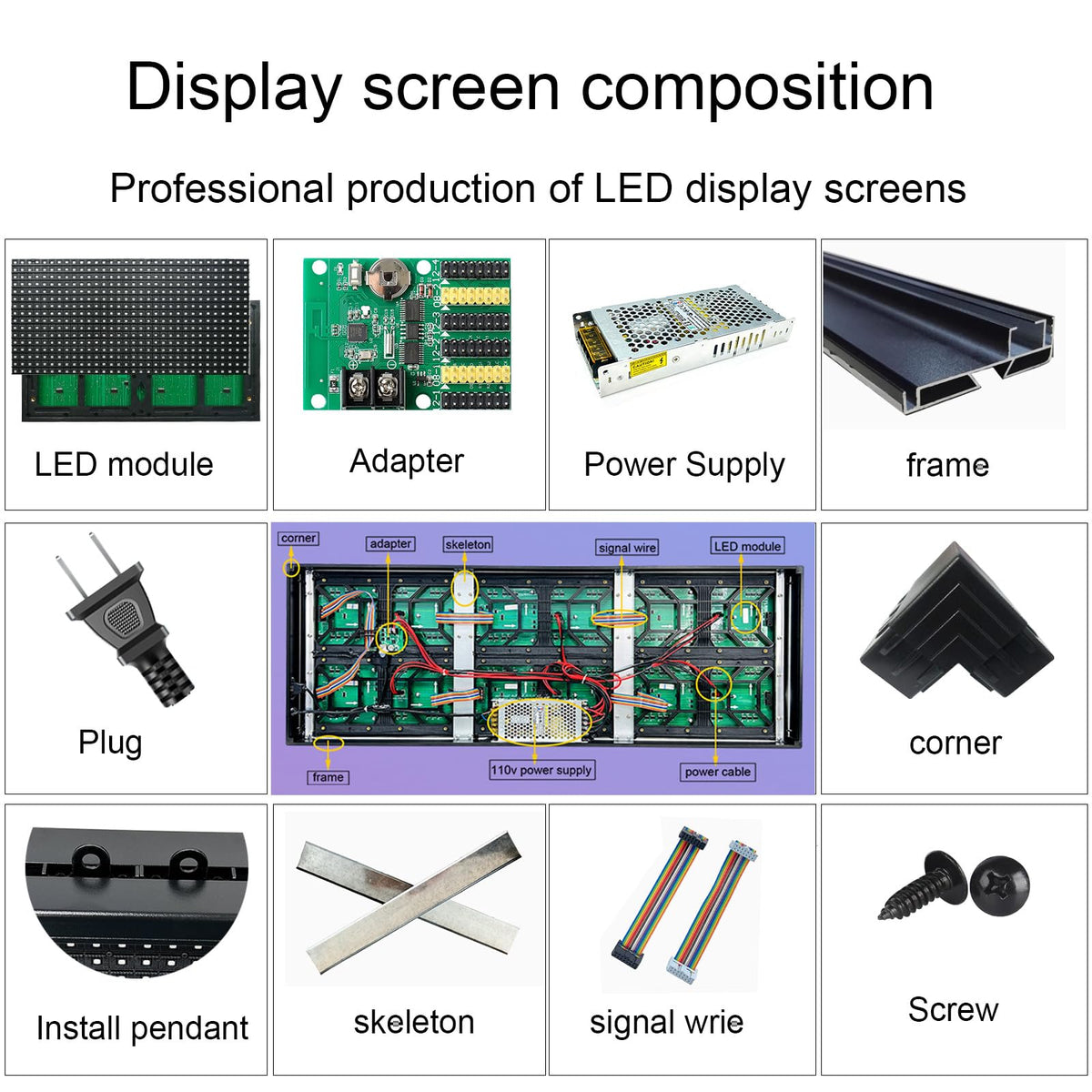 P3 Programmable Scrolling Custom Led Sign Outdoor Digital For Business Display Screen WiFi Control Electronic Message Board Store Advertising Ticker Word Light Bar Open Pixel Panel 40"x18'