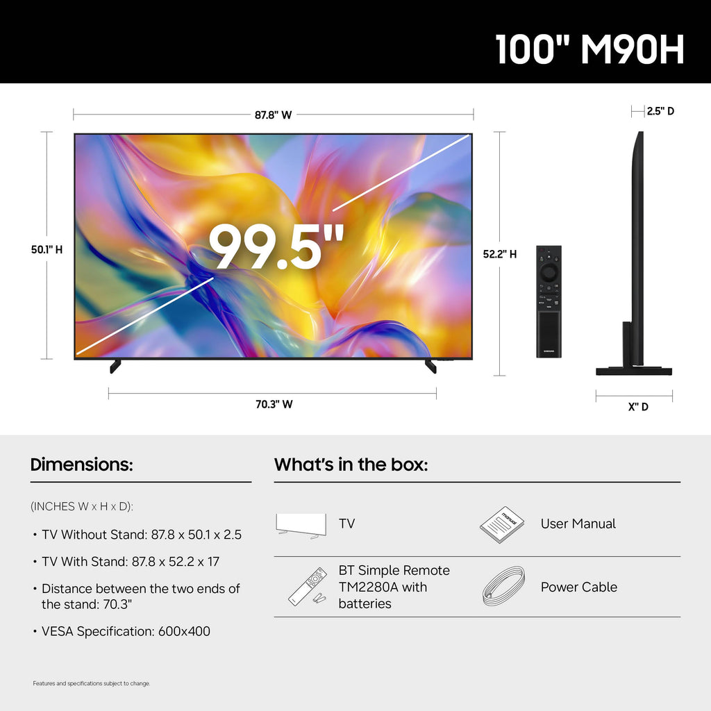 Samsung 65-Inch Class M80H Series, Mini LED, 4K, Smart TV, 2026 Model