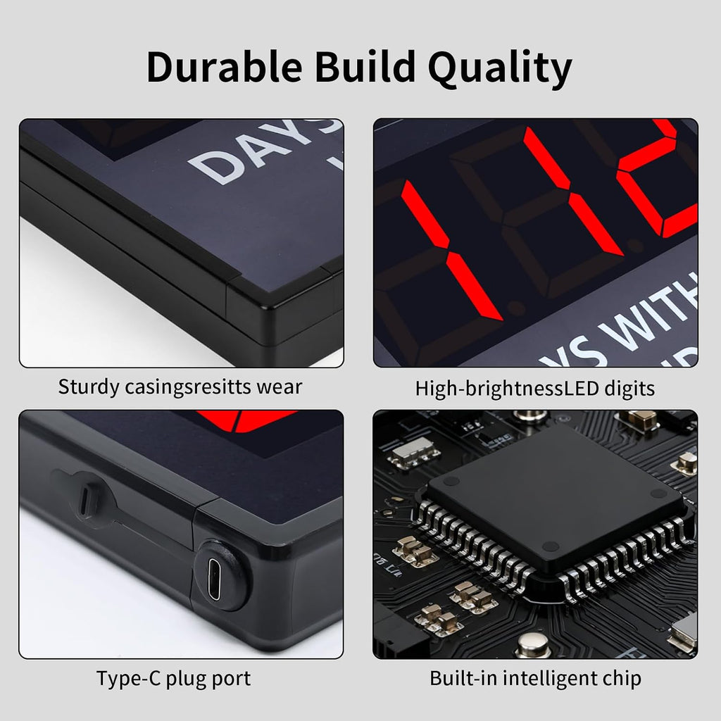 LED Digital Safety Scoreboard, Days Without Accident Counter