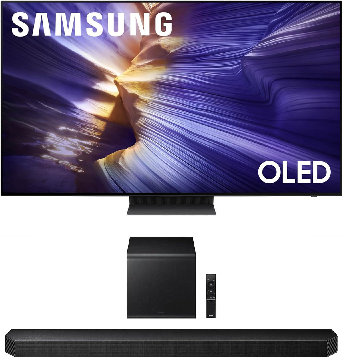 Samsung QN77S90FAFXZA 77 Inch 4K OLED Smart TV with a HW-Q800F Q Series Soundbar 5.1.2 Ch Subwoofer (2025)