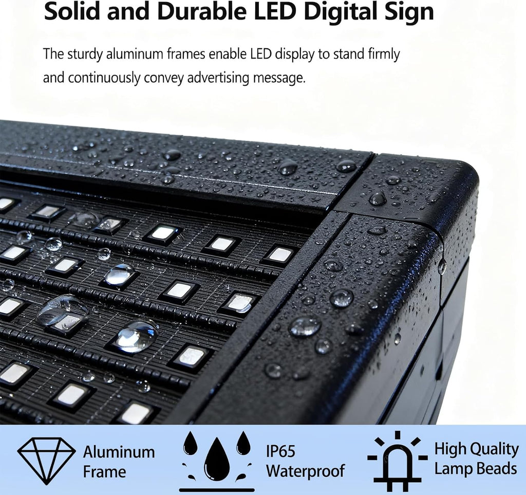 P10 Programmable LED Sign, 40"x14" Scrolling LED Sign for Business, Waterproof LED Display with WIFI & USB Control, 96x32 Pixels SMD Technology Digital Advertising Sign for Shop, Hotel, Store, Restaurant