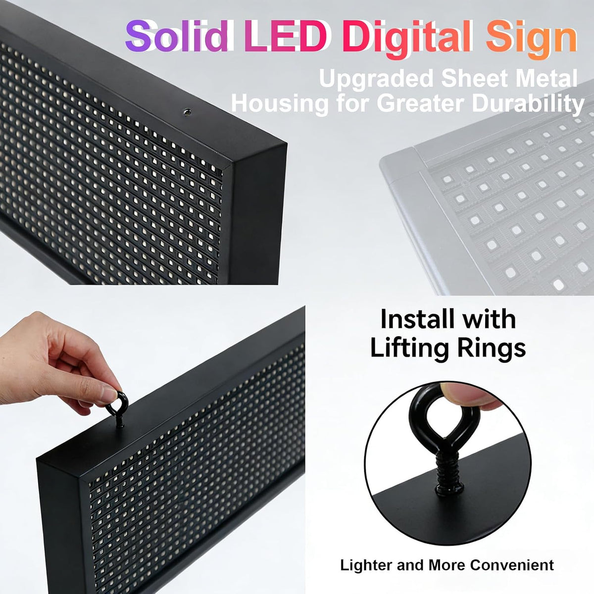 Programmable Led Sign Outdoor P10 39"x8" Led Digital Advertising Display