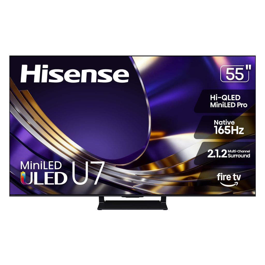 Hisense 75" U7 Mini-LED ULED 4K UHD Best Premium Gaming Smart Fire TV (75U7SF, 2026 New) - Hi-QLED, Native 165Hz, VRR 330, HDR10+, Dolby Vision IQ Â· Atmos, IMAX Enhanced, Anti-Reflection, 2.1.2 Ch