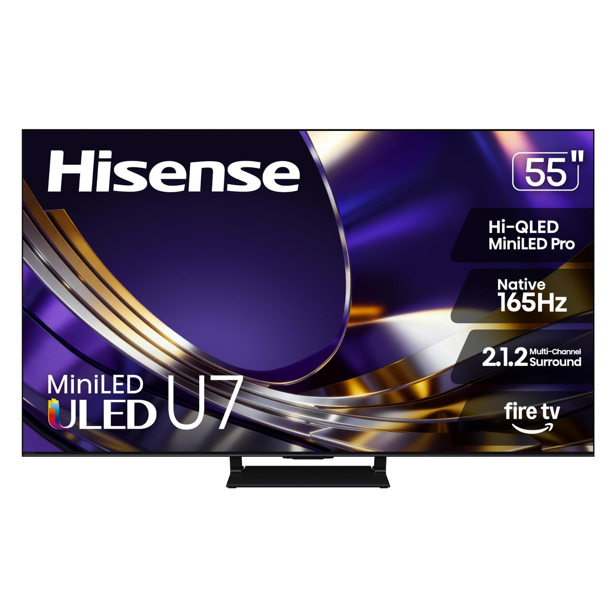 Hisense 75" U7 Mini-LED ULED 4K UHD Best Premium Gaming Smart Fire TV (75U7SF, 2026 New) - Hi-QLED, Native 165Hz, VRR 330, HDR10+, Dolby Vision IQ Â· Atmos, IMAX Enhanced, Anti-Reflection, 2.1.2 Ch