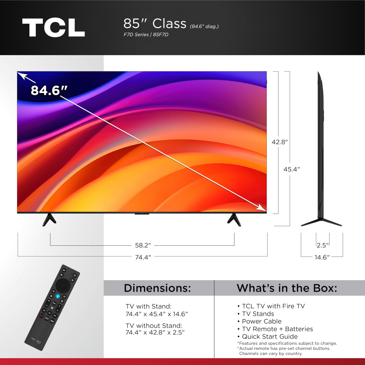 TCL 50-Inch F7D Series QLED 4K UHD Smart TV (50F7D, 2026 Model) | Dolby Vision & Dolby Atmos, DTS | Voice Remote with Alexa | Motion Rate 240, Game Accelerator 120, Auto Game Mode