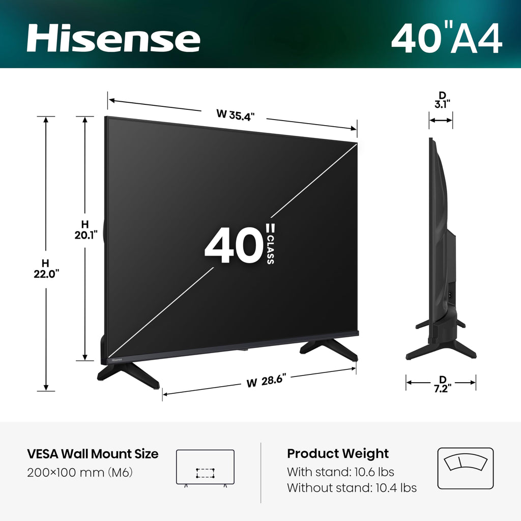 Hisense 32-Inch Class A4 Series HD 1080p Smart VIDAA TV (32A4NV, 2026 Model) - DTS Virtual: X, Noise Reduction, AI Sports Mode, Apple Airplay & Apple Home, Alexa Built in