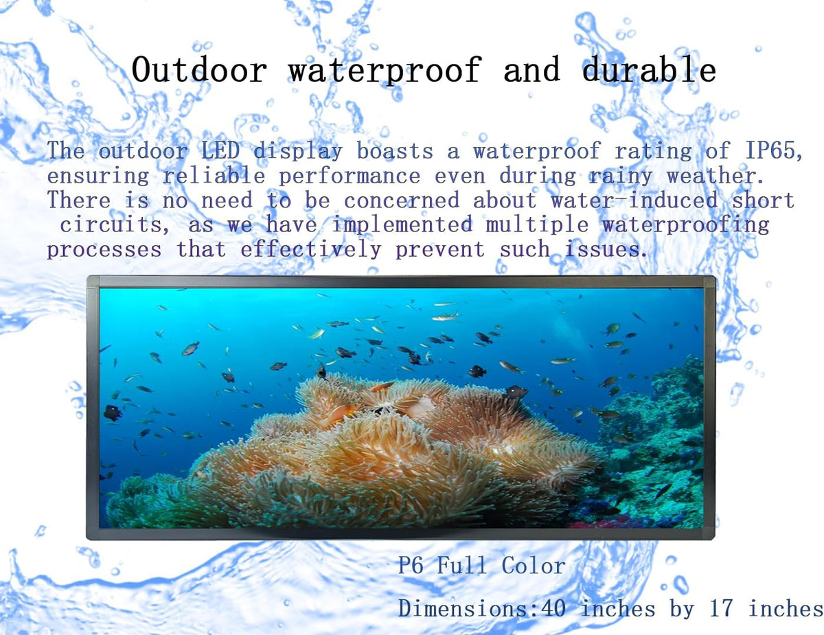 P6(40" * 17") Digital Programmable Scrolling Led Sign Scrolling Outdoor For Business message Board Display Screen Electronic Menu Board Wifi Control Word Light