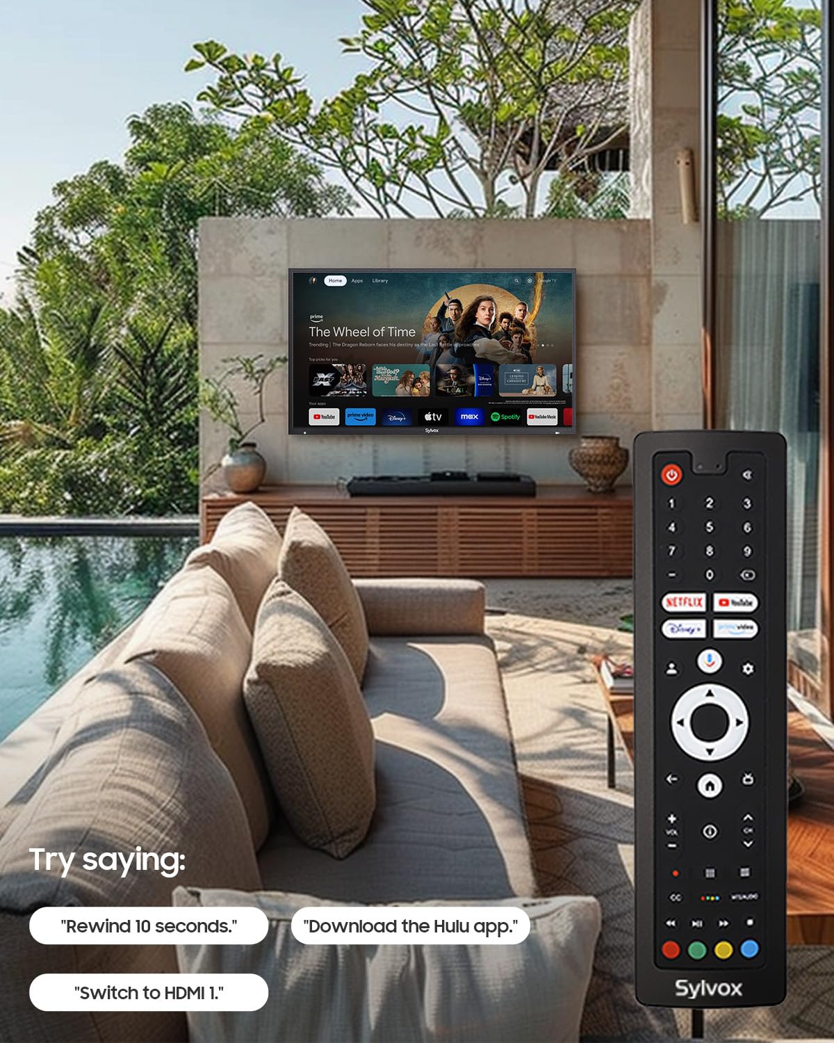 SYLVOX Outdoor TV, 85'' Mini LED QLED, 3500 Nits Extreme Brightness, 120Hz
