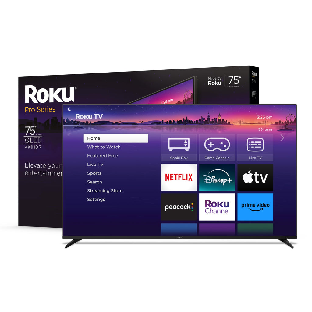 Roku Smart TV â 55-Inch Pro Series 4K QLED RokuTV with Backlit Roku Voice Remote Pro, Dolby Vision IQ, 120Hz Refresh Rate â Live Local News, Sports, Gaming
