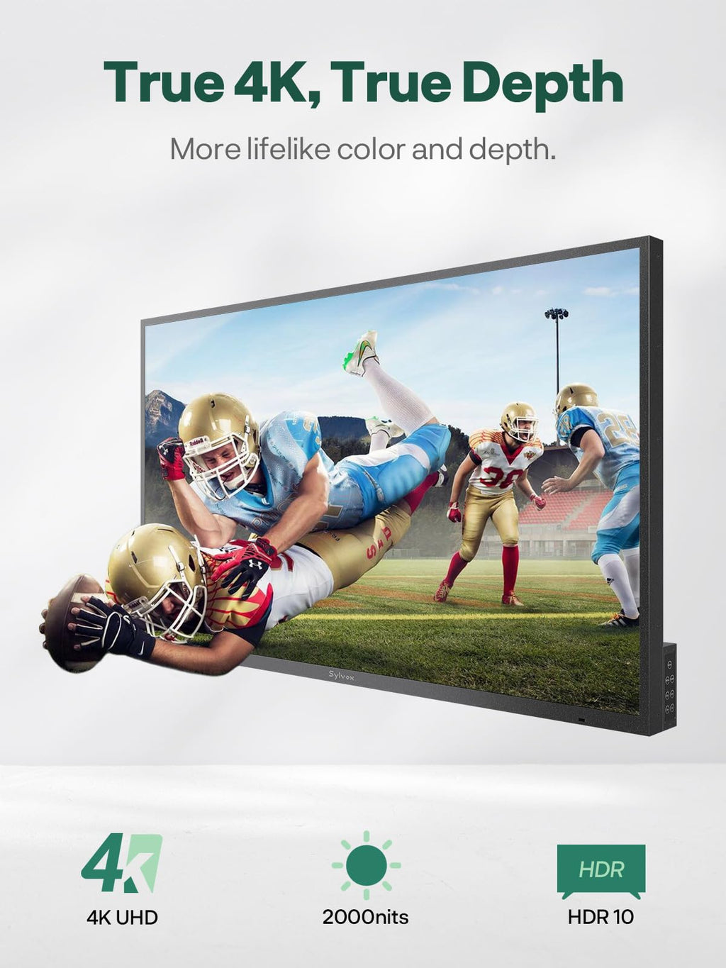 SYLVOX 75" QLED Outdoor TV, Smart Google TV, Anti-Glare 4K UHD, Dolby Atmos
