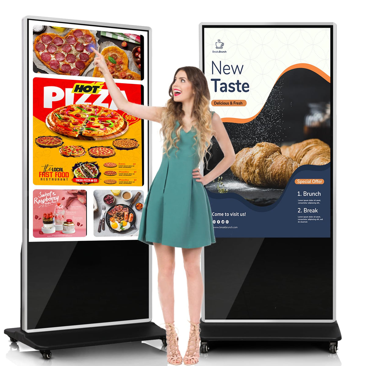 43" Touch Digital Signage Display Kiosk Floor Stand Advertising