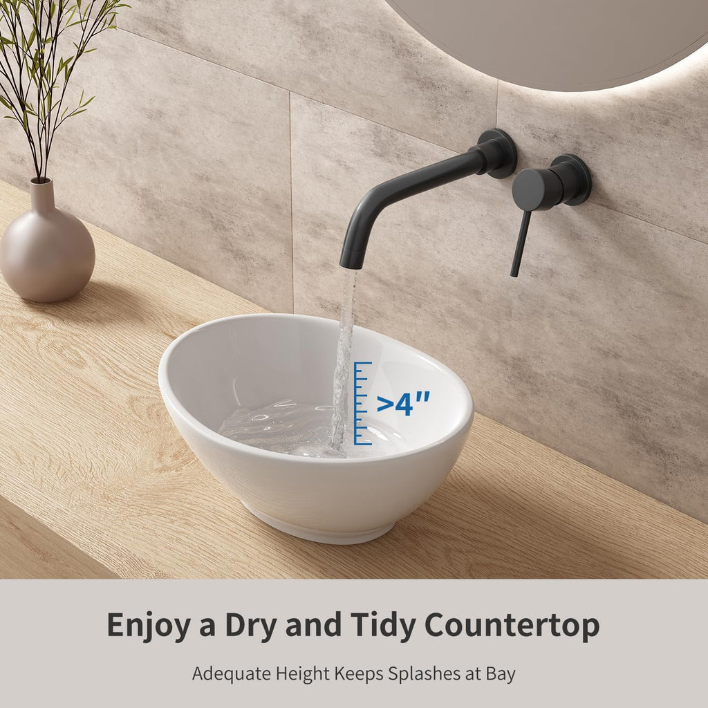Large Bathroom Vessel Sinks: 24â³x14â³ Oval Bathroom Sink Bowl, Countertop Bathroom Sinks Ceramic Bathroom Vanity Sink Modern Vessel Sinks for Bathrooms