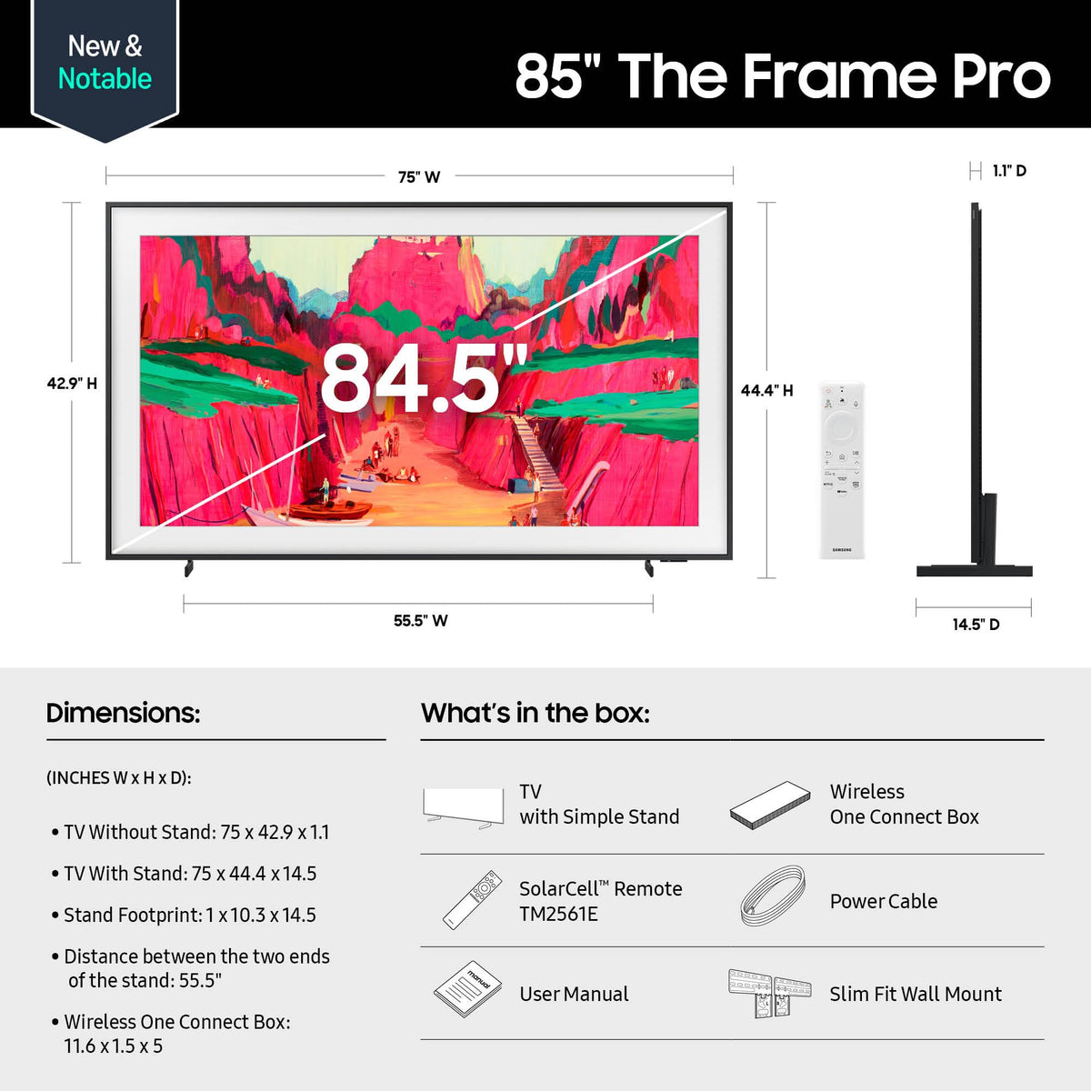 Samsung 32-Inch Class QLED The Frame LS03C Series, 1080p Resolution, Quantum HDR, Art Mode, Anti-Reflection Matte Display, Slim Fit Wall Mount Included, Smart TV w/Alexa Built-in (QN32LS03CB)