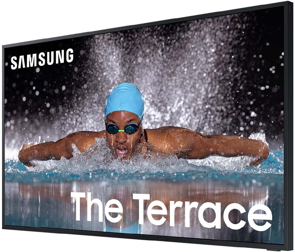 Samsung 55-Inch Class Neo QLED 4K The Terrace Partial Sun, Quantum HDR+, Dolby Atmos, Wide Viewing Angle, Weather Resistant, Anti-Glare Outdoor Smart TV (QN55LST7DAFXZA, 2024 Model) (Renewed)