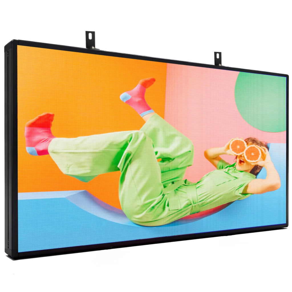 LED Advertising Sign,P5 39x14 Inches Full Color Programmable Digital Board, High Brightness Scrolling Message Display with WiFi & USB Control for Business Promotion