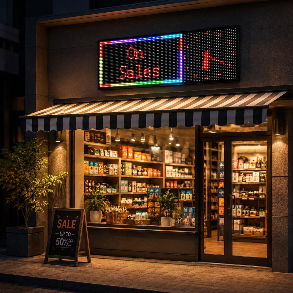 P10 Programmable LED SIGN 40"Ã8" Scrolling LED Display, High Brightness & IP65 Waterproof Indoor Outdoor Digital Signage led screen, Open Signs Welcome Sign for Store Business Advertising