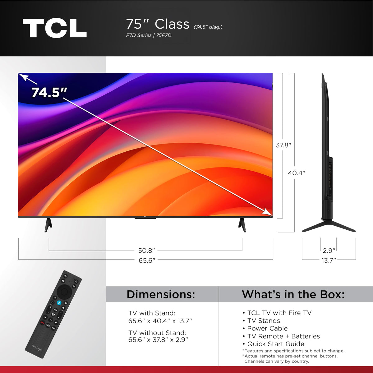 TCL 50-Inch F7D Series QLED 4K UHD Smart TV (50F7D, 2026 Model) | Dolby Vision & Dolby Atmos, DTS | Voice Remote with Alexa | Motion Rate 240, Game Accelerator 120, Auto Game Mode