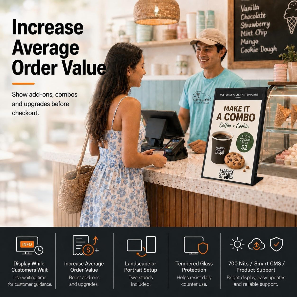 18.5" Countertop Digital Signage Display