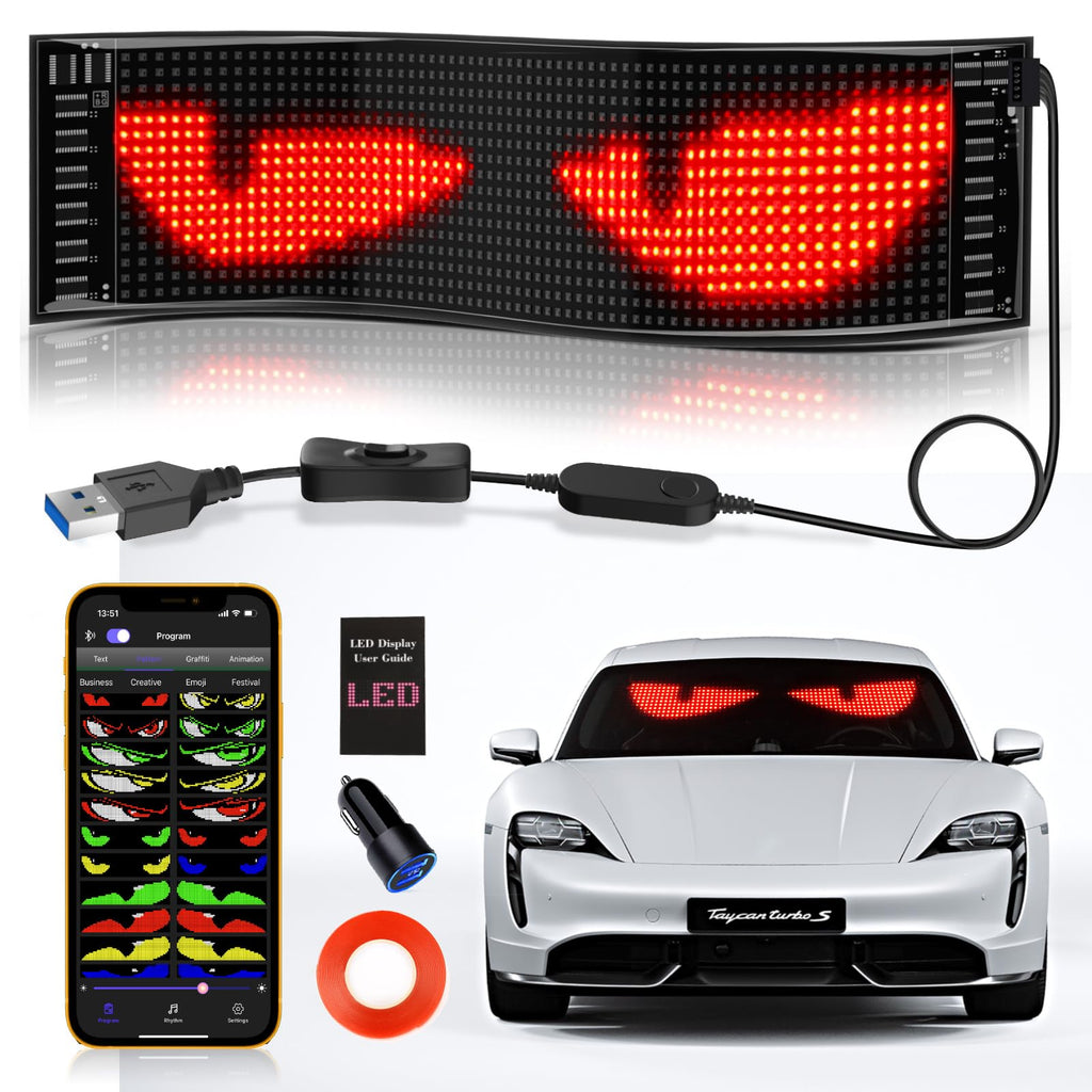 KJOY Bright Large Programmable LED Sign, 77''x8'' Flexible Scrolling LED Sign, Bluetooth App Control Custom Text Digital LED Display for Store, Schools, coffee, shop, Hotel