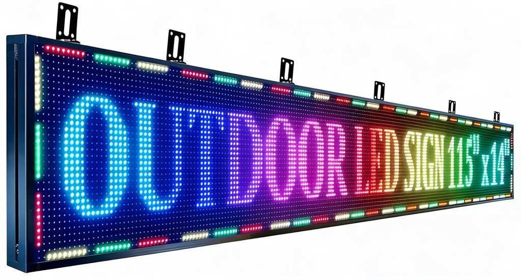 P10 Outdoor Led Sign WiFi Programmable with High Brightness Scrolling LED Sign for Business Digital Advertising Display Electronic Message Board (77''x14'')