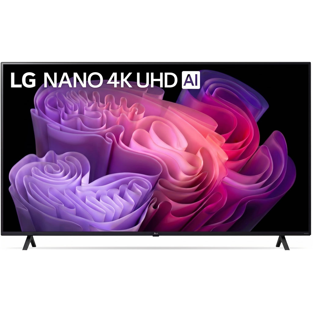 LG 85-Inch Nano 4K UHD AI Smart TV Alpha 7 Gen9 Processor, 4K Super Upscaling, HDR10 Pro, Filmmaker Mode, webOS 26, Game Optimizer, ALLM Bundle with Deco Gear Wall Mount, Surge Protector & Cables