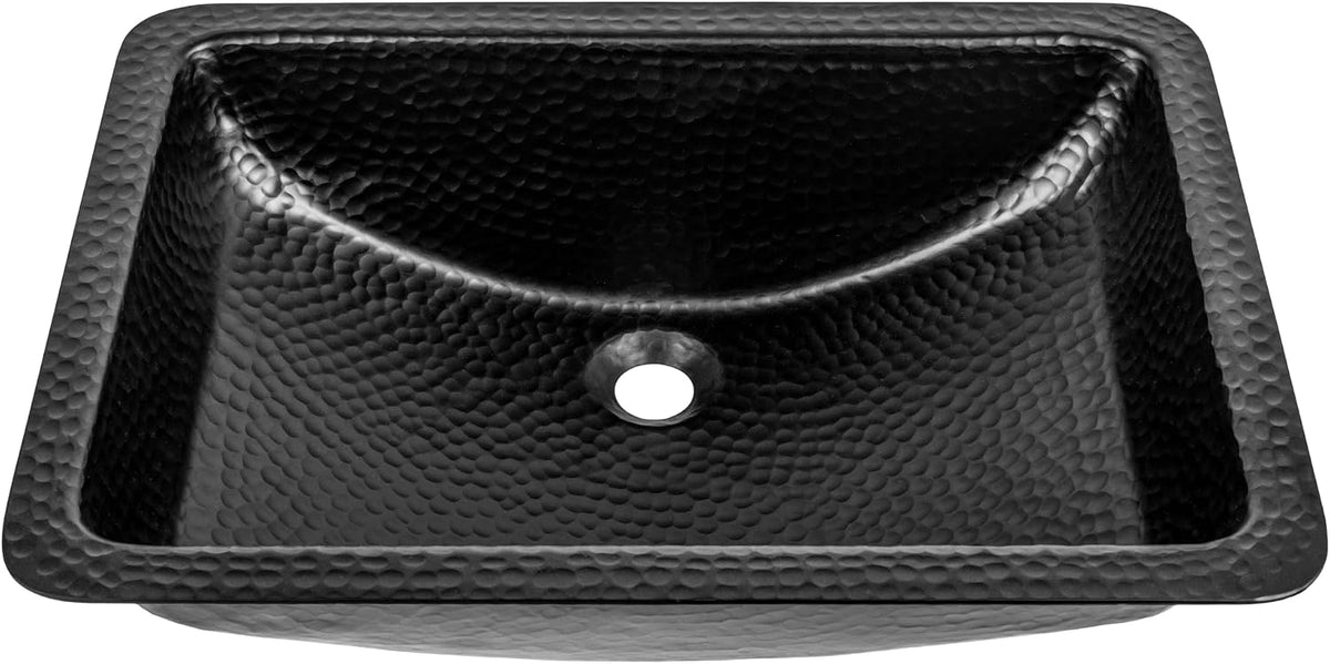 Monarch Abode Bathroom Sink â 21-Inch Venitian Dual Mount Undermount or Drop In Bathroom Sinks, Bathrooms Hand Hammered Matte Black Aluminum Vanity Sink for Countertop, Powder Room, Bath, or Restroom
