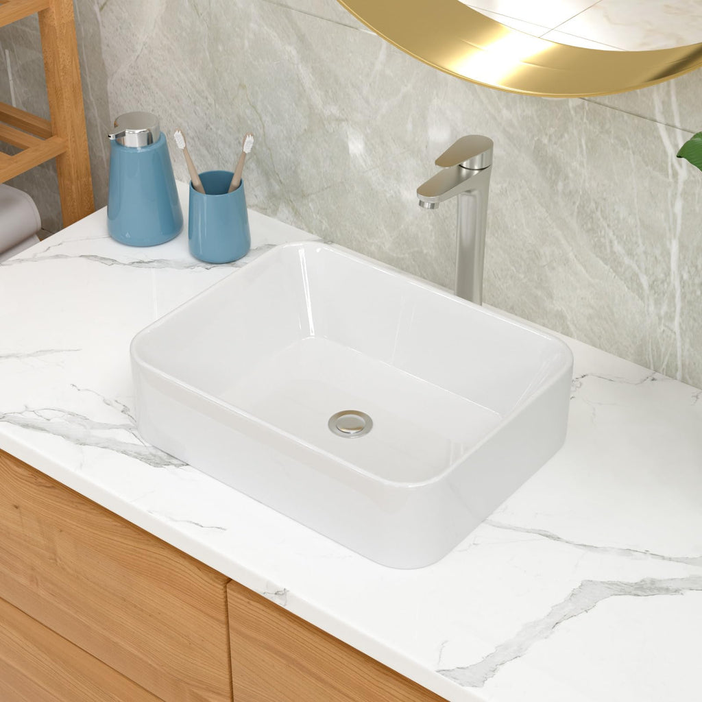 Lordear Wall Mounted Vessel Sink 16x11 Inch, U-Shape White Porcelain Bathroom Sink with Black Faucet and Support Pedestal Legs, Wall Hung Vanity Sink with Towel Rack for Small Bathrooms