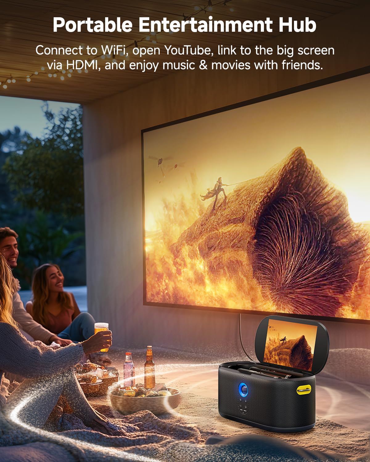 Ikarao Karaoke Machine with Microphone Stand, Portable Bluetooth Speaker for Party, Backyard, Karaoke System with 2 Wireless Microphone for Adults Kids, for Women, Men, Singing Lovers