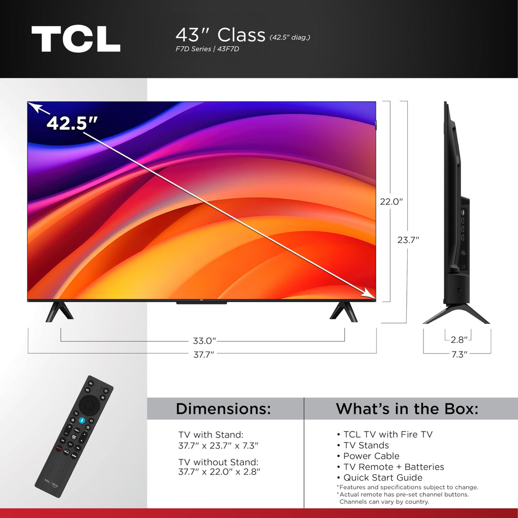 TCL 50-Inch F7D Series QLED 4K UHD Smart TV (50F7D, 2026 Model) | Dolby Vision & Dolby Atmos, DTS | Voice Remote with Alexa | Motion Rate 240, Game Accelerator 120, Auto Game Mode