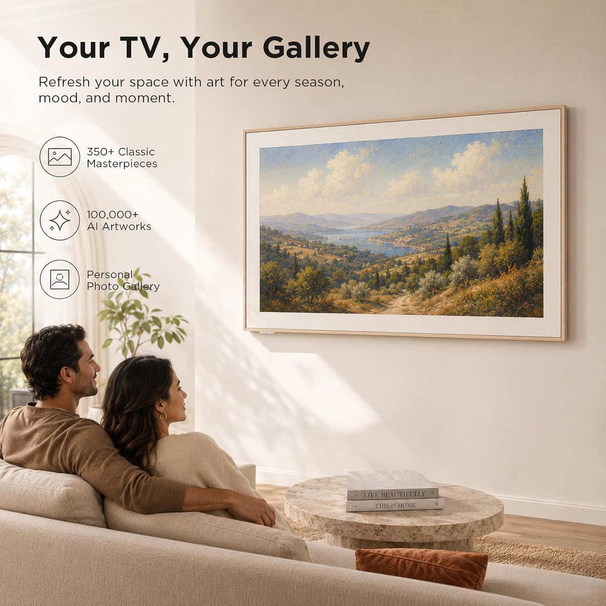 TCL 55" NXTVISION Series Picture Frame TV, Google Smart TV QLED 4K, 55A300W