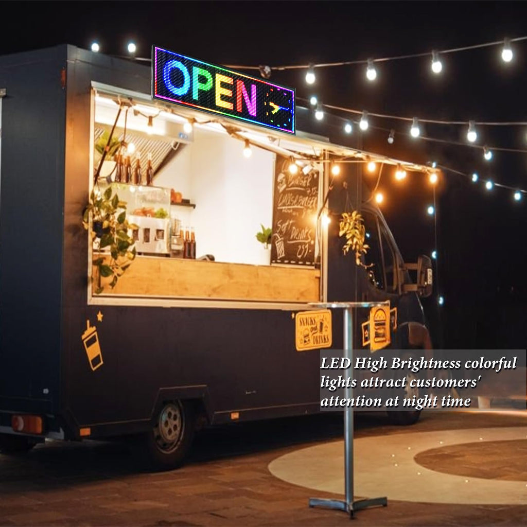 P10 Outdoor RGB Full Color WiFi Programmable Bright LED Scrolling Message Display Board 65âx14â Led Sign, Led Digital Sign Board, Perfect Solution for Store Advertising