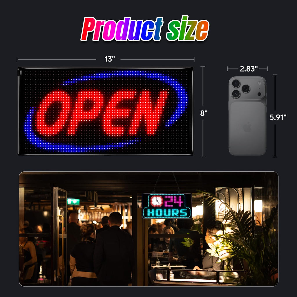 LED signs for business,APP control DIY text,LED window ads display screen