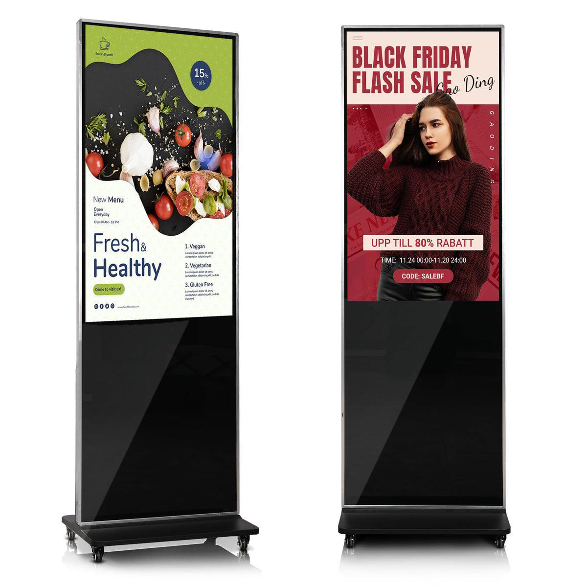 43" Touch Digital Signage Display Kiosk Floor Stand Advertising