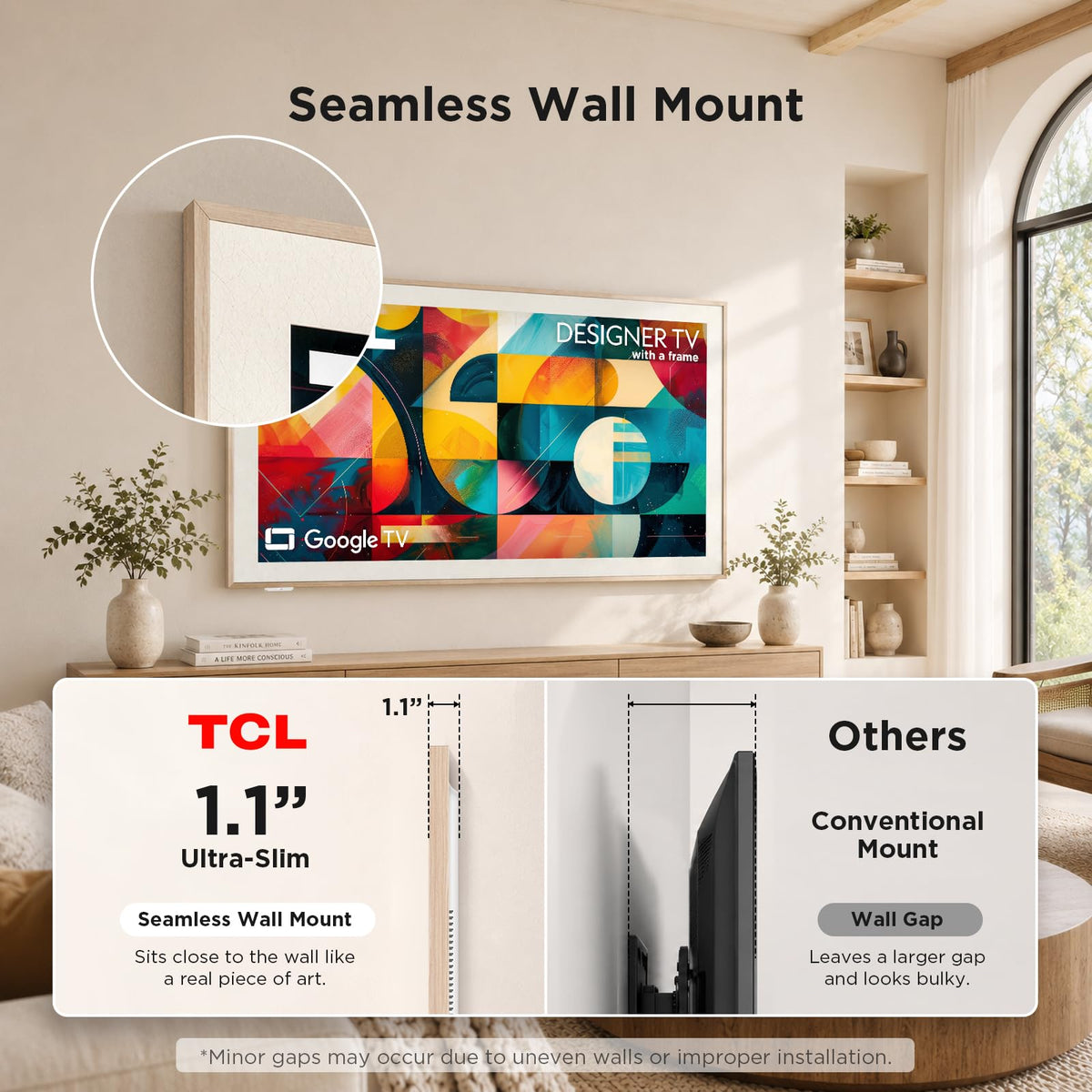 TCL 55" Designer Series Picture Frame TV, QLED 4K, 55A300L, 2026 Version