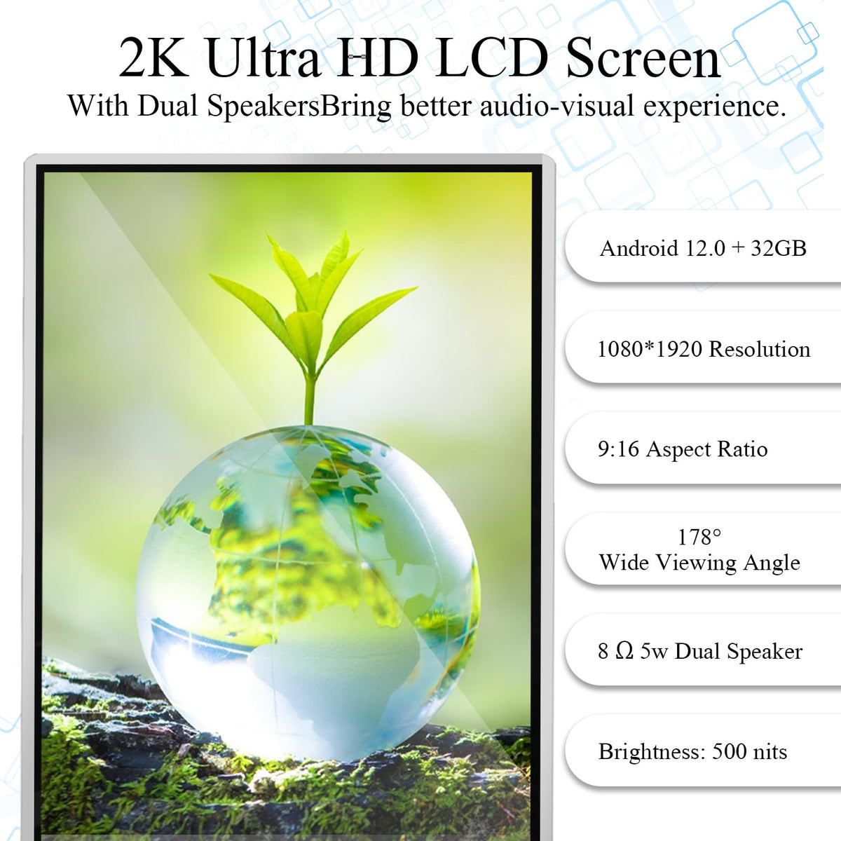 43" Touch Digital Signage Display Kiosk Floor Stand Advertising