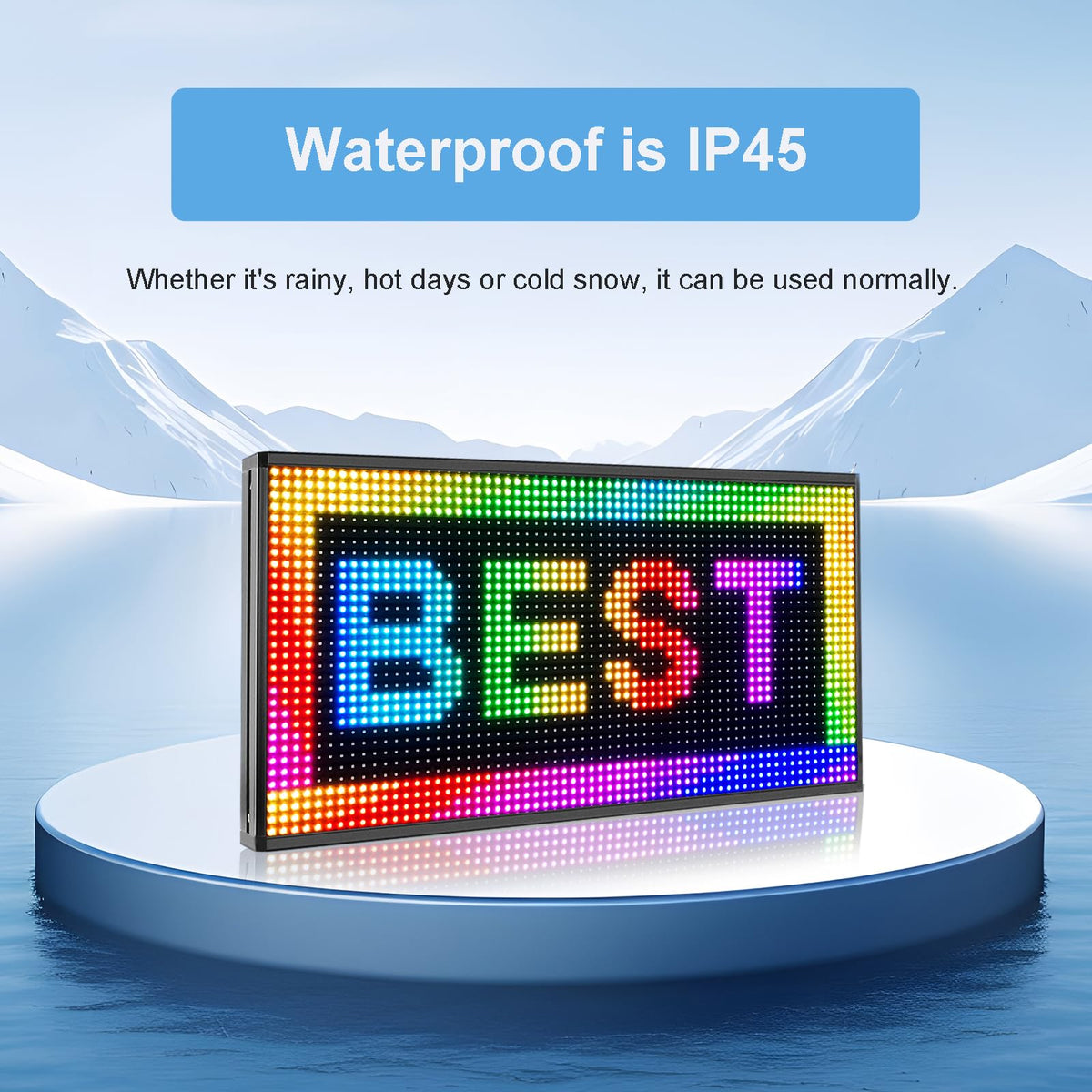 P10 Outdoor RGB Full Color WiFi Programmable Bright LED Scrolling Message Display Board 65âx14â Led Sign, Led Digital Sign Board, Perfect Solution for Store Advertising