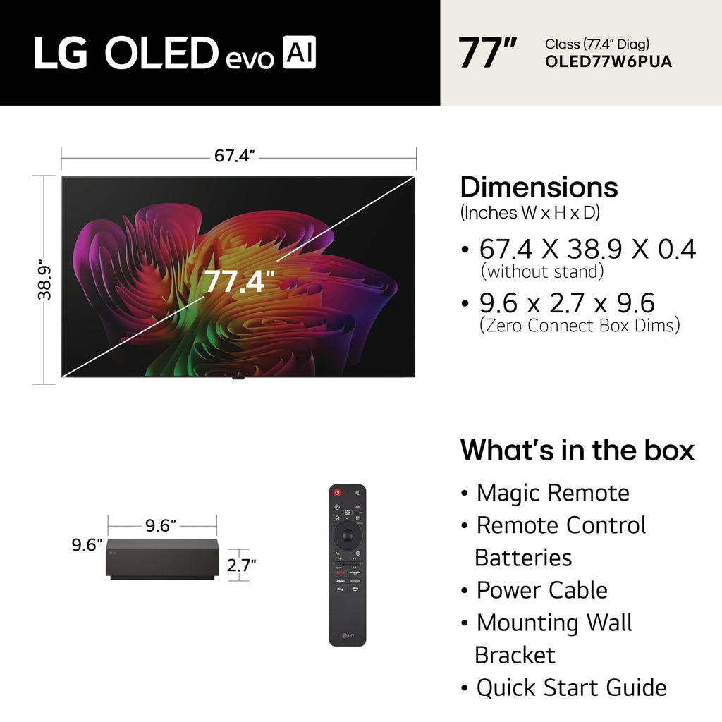 LG 83-Inch OLED evo AI 4K W6 Wallpaper Series Smart TV, 2026 Model