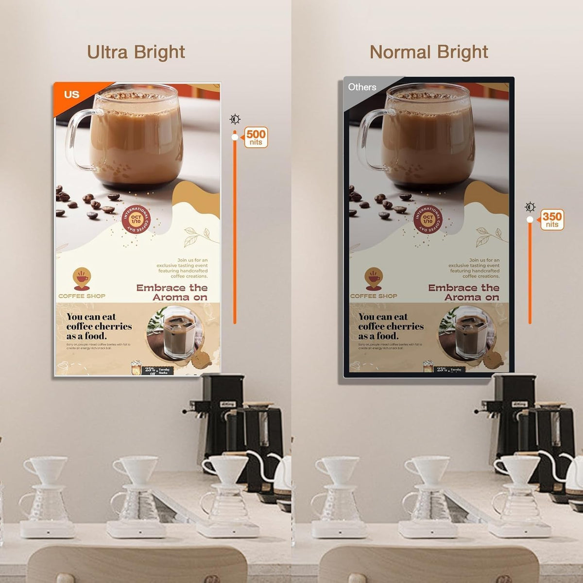 50" Digital Signage Display 1000-Nit 4K UHD Commercial Screen